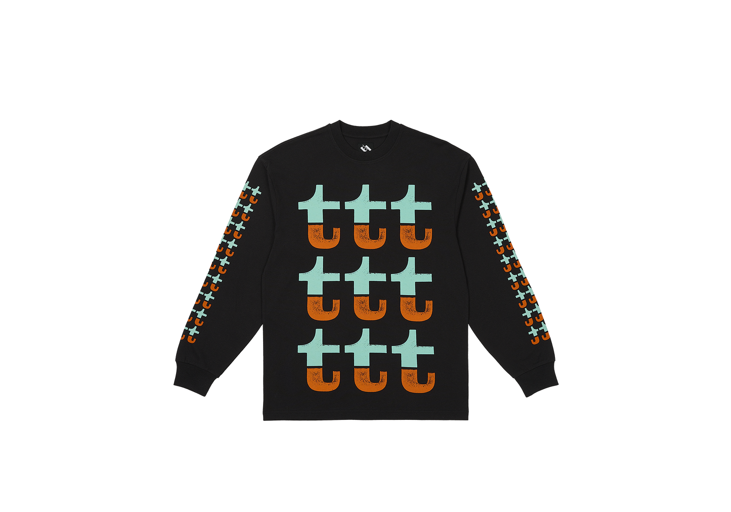 ORANGE AND TURQUOISE SPLIT LONGSLEEVE