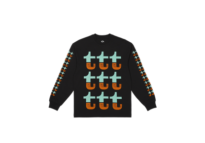 ORANGE AND TURQUOISE SPLIT LONGSLEEVE