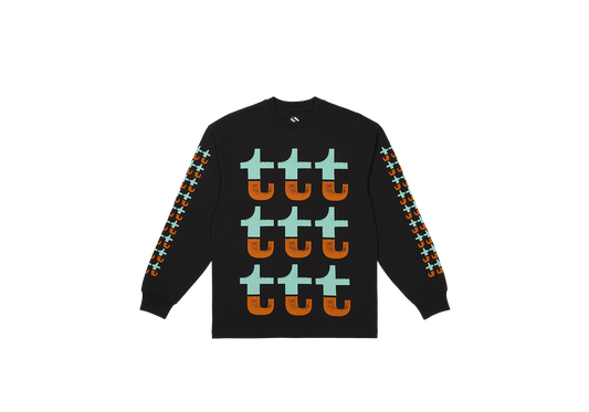 ORANGE AND TURQUOISE SPLIT LONGSLEEVE