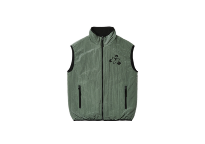 REVERSIBLE FLEECE GILET MINT / BLACK